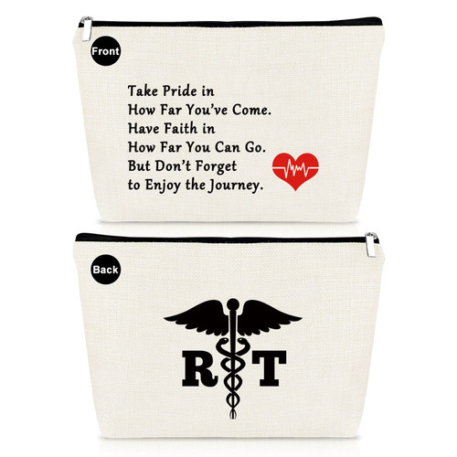 RT Gifts Respiratory Therapist Gifts RT Makeup Bag Respiratory Therapy Gifts for Women RT Student Gift Medical Graduate Gift Cosmetic Bag Pouch Christmas Birthday Gift for RT Respiratory Therapist
