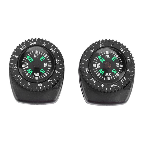 2 Pieces Portable Watch Band Slip Slide Navigation Wrist Compass for Camping Boating