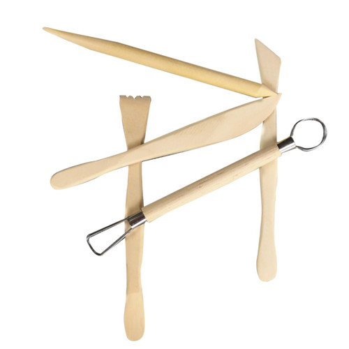 OATIPHO 2 Clay Tools for Beginner Clay Carving Tools Clay Hand Tool Clay Modeling Tool Clay Carving Wooden Clay Tools Pottery Ribbon Sculpting Tool Polymer Clay Bamboo Manual