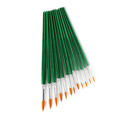 SEWACC 12pcs Set Oil Brush Acrylic Painting Brush Watercolor Paint Brush Oil Painting Brush Miniature Paint Brushes Watercolor Brush Micro Paint Brush Green Suits Oil Paintbrush Hair