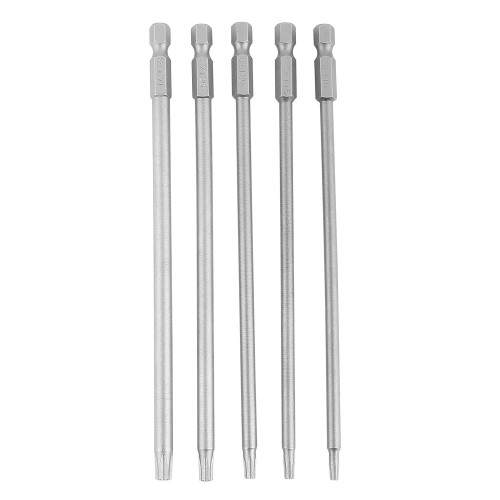 NOVAZEN 1/4 Inch Hex Shank T10-T30 Magnetic Security Star Screwdriver Bits Set, 5 Pcs 150mm