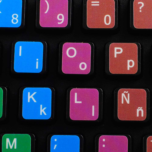 4Keyboard Learning Spanish Traditional Colored Keyboard Labels