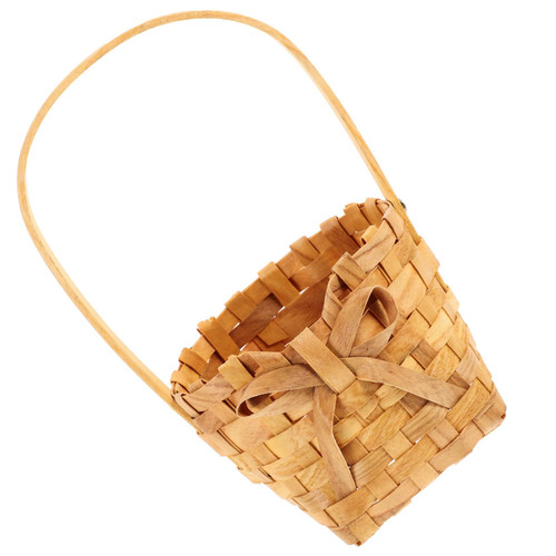 Happyyami Woven Hamper Fruit Storage Baskets Weaved Basket Woven Storage Basket Food Picnic Basket Fruits Basket Woven Hand-Made Basket Flower Basket Bamboo Woven Basket Shopping Round Mouth