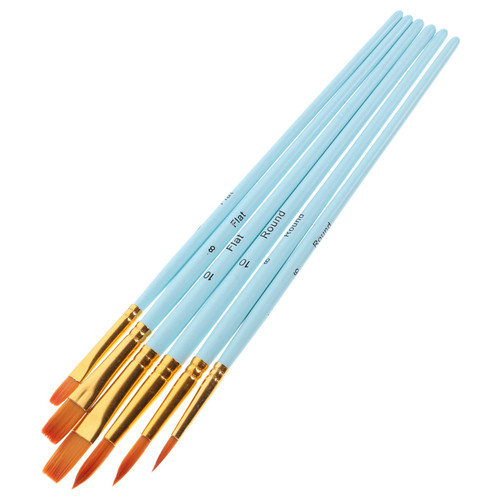 SEWOART 6pcs Watercolor Brush Nylon Paint Brushes Suit Oil Painting Tools Paint Brushes for Acrylic Painting Foam Paint Brush Nylon Bristle Paintbrush Major Wooden Pole Oil Paint Brush
