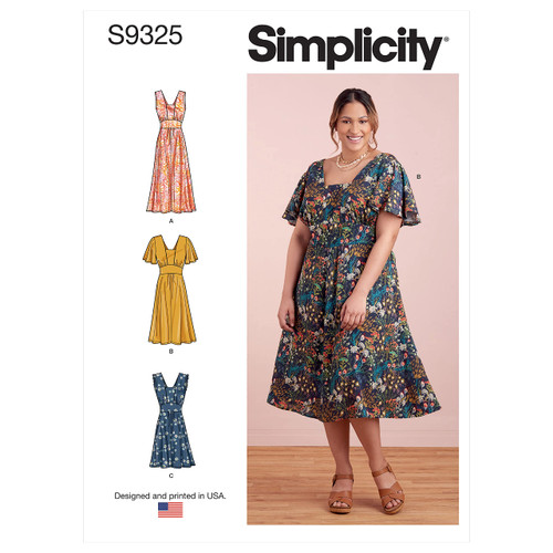 Simplicity Misses' and Women's Pullover Dress Sewing Pattern Kit, Code S9325, Sizes 20W-22W-24W-26W-28W, Multicolor