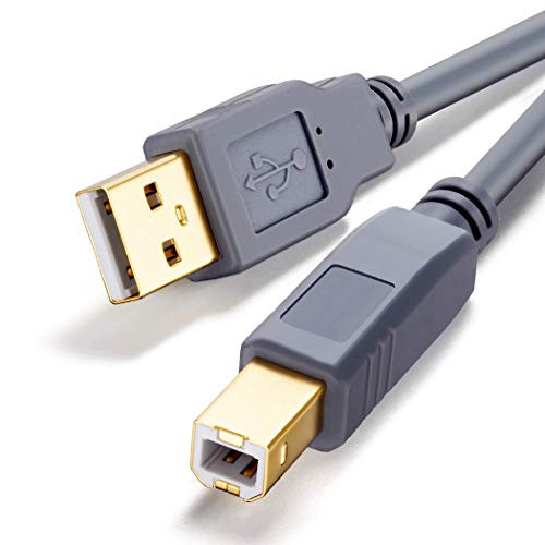 JewMod Printer Cable 30 ft, USB Printer Cable USB 2.0 Type A Male to Type B Male Printer Scanner Cable for HP, Canon, Lexmark, Epson, Dell, Xerox, Samsung etc.