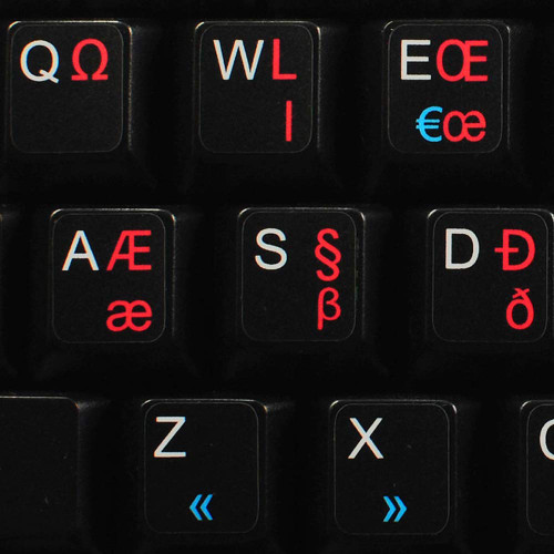 4Keyboard English-Canadian MULTILINGUAL Extended Non-Transparent Keyboard Labels Black Background