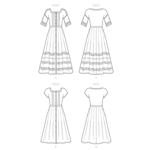 Simplicity Misses' Button-Front Dress Sewing Pattern Kit, Code S9542, Sizes 8-10-12-14-16-18-20, Multicolor