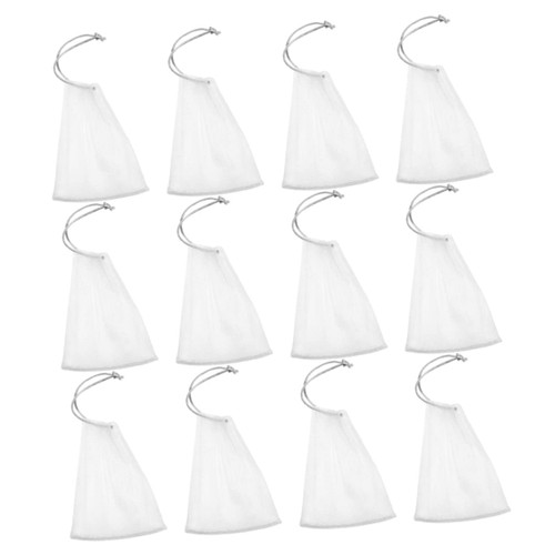MERRYHAPY 30pcs Soap Net Shower Supplies Soap Foaming Net Soap Foaming Bag Soap Bag Soft Drawstring Soap Bag Exfoliating Soap Pouch Soap Bubble Maker Soap Sack Net Mesh Bubble Net or White
