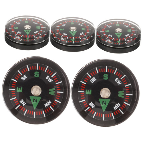 Kisangel 5Pcs Mini Compass Mini Accessories Kids Compass Pocket Compass Backpack Compass Field Compass Watch Band Compass Outdoor Climbing Compass Camping Accessories Compass Small Portable