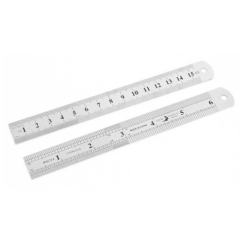 uxcell 15cm 6 Inches Metric Dual Side Marked Measurement Straight Ruler 2pcs