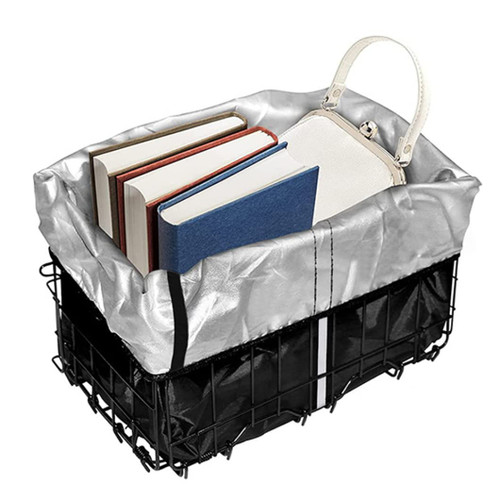 Bike Basket Liner Rainproof Cover, Folding Bicycle Basket Cover Bicycle Basket Rain Cover Front Bike Basket Liner Waterproof Wire Basket Protection Lining Black (Not Included Basket)