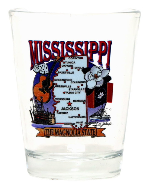 Mississippi State Elements Map NewDesign Shot Glass
