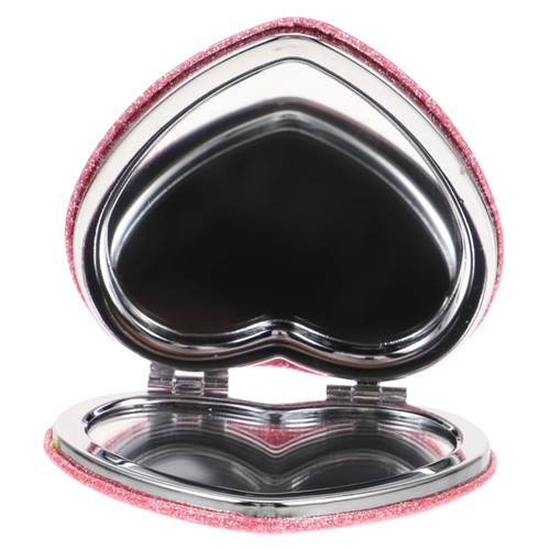 FOMIYES Portable Makeup Mirror Hand Held Mirror Compact Mirror Cute Small Hand Mirror Purse Mirror Compact Small Mirror Pocket Mirror for Women Wallets Love Abs Travel Folding Mirror