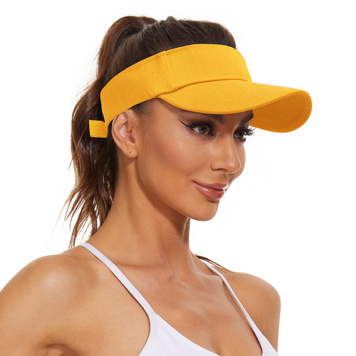 Sun Visor for Women Men Sun Hat with UV Protection Adjustable Sports Tennis Golf Summer Sun Hat Visor for Outdoor Yellow Sun Visor for Women Men Sun Hat with UV Protection Adjustable Sports Tennis Golf Summer Sun Hat Visor for Outdoor Yellow