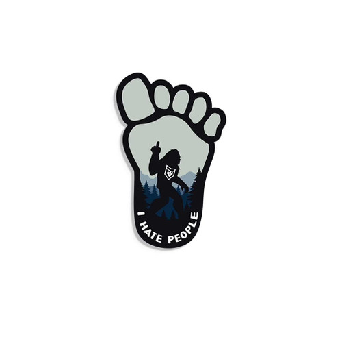 PatchOps Bigfoot Sasquatch Foot Shape I Hate People Vinyl Decal Sticker