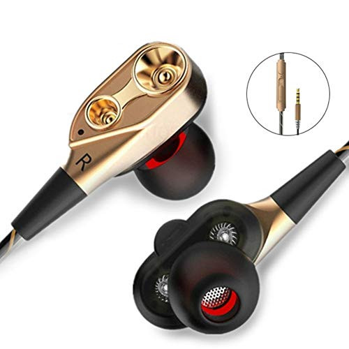 Dual Drive Stereo Earphone in-Ear Headset Earbuds Bass Earphones 3.5mm Earphones with Mic