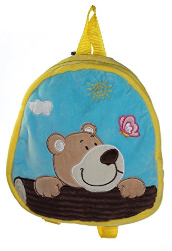 Calplush Cute 10" Animal On Tree Log - Bear Kid's Plush Backpack