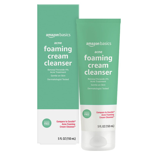 Amazon Basics Acne Foaming Cream Cleanser, 5 Fluid Ounces, 1-Pack
