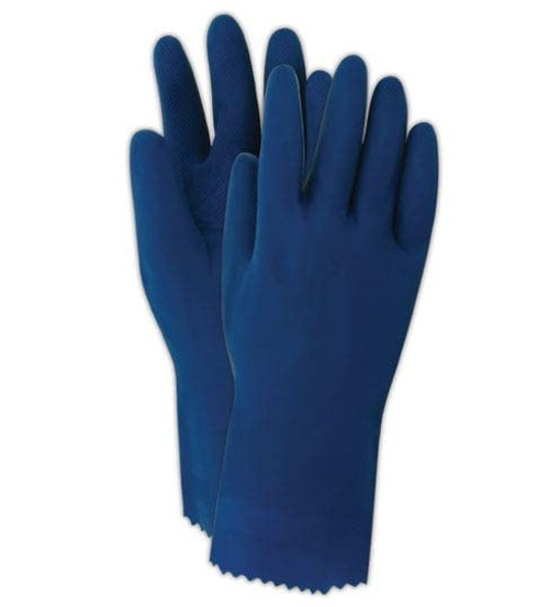 MAGID 5848 Comfort Flex Unsupported Latex Gloves, 8", Blue (12 Pair)