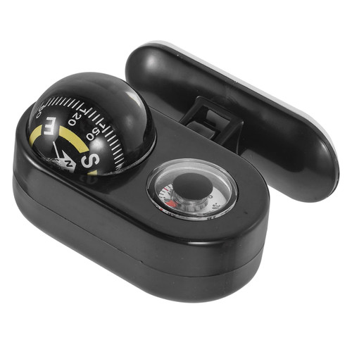 COOLHIYA Guide Ball Thermometer Dashcams Small Boat Compass Boat Compass Surface Mount Dash Mount Compass Boat Compass for Marine Dash Mount Marine Compass for Boats Car Gift Plastic