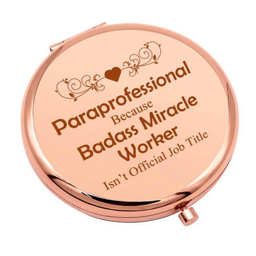 Paraprofessional Appreciation Gift Compact Makeup Mirror Paraprofessional Gift Teacher's Aide Gifts para Teacher Thank You Gift for para Educator Graduation Gift for Her Folding Makeup Mirror