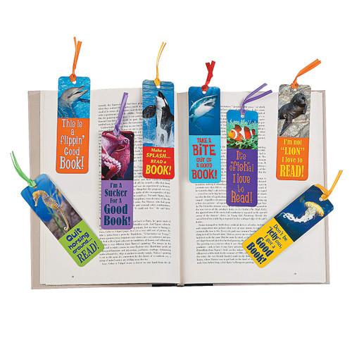 Laminated Realistic Ocean Bookmarks - 48 Pieces - Educational and Learning Activities for Kids