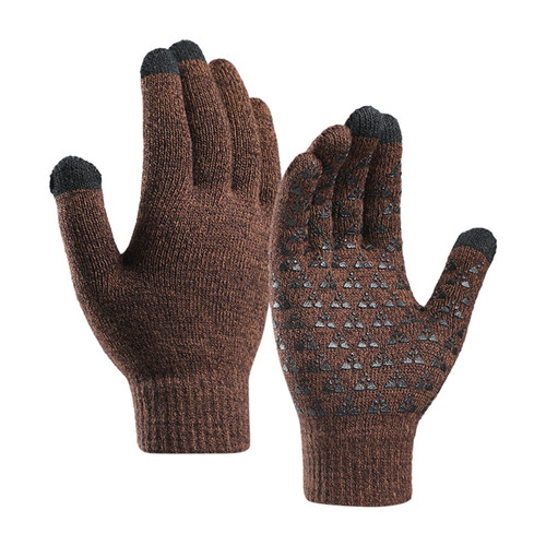 BCDlily Warm Winter Gloves Women Men Knitted Full Finger Cold Weather Gloves Touchscreen Mittens