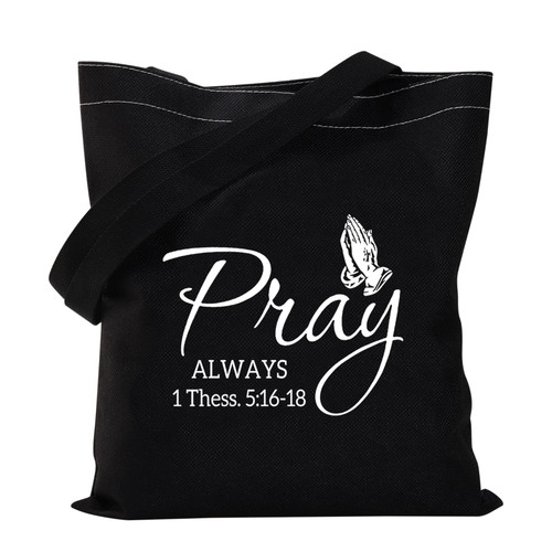 VAMSII Pray Always Tote Bag Christian Tote Bag 1 Thessalonians 5:16-18 Gifts Bible Verse Shoulder Bag Religious Gifts (Tote Bag) VAMSII Pray Always Tote Bag Christian Tote Bag 1 Thessalonians 5:16-18 Gifts Bible Verse Shoulder Bag Religious Gifts (Tote Bag)
