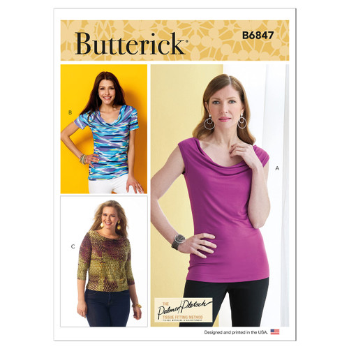 Butterick Misses' Top with Cowl Neck, Code B6847 Sewing Pattern Kit, Sizes 8-10-12-14-16, Multicolor Butterick Misses' Top with Cowl Neck, Code B6847 Sewing Pattern Kit, Sizes 8-10-12-14-16, Multicolor