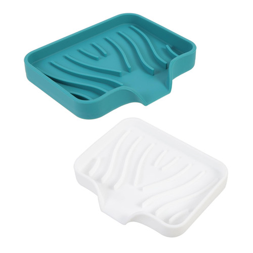 RORPOIR 2pcs Soap Drainer Soap Drain Tray Bamboo Soap Dish Self Draining Soap Dish Rubber Soap Anti- Soap Holder Soap Dish for Shower Soap Tray Drainage Multifunction Travel Silica Gel