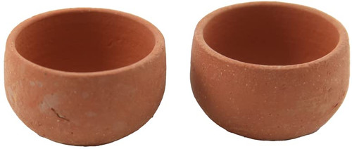 Melody Jane Dolls Houses Dollhouse 2 Round Drum Terracotta Plant Pot Planters Garden Outdoor Accessory