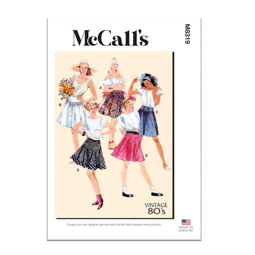 McCall's Misses' Skirts Sewing Pattern Kit, Design Code M8319, Sizes 16-18-20-22-24