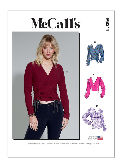 McCall's Misses' Knit Top Sewing Pattern Kit, Design Code M8344, Sizes LRG-XLG-XXL, Multicolor