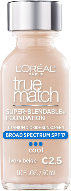 L'Oreal Paris Makeup True Match Super-Blendable Liquid Foundation, Ivory Beige C2.5, 1 Fl Oz,1 Count L'Oreal Paris Makeup True Match Super-Blendable Liquid Foundation, Ivory Beige C2.5, 1 Fl Oz,1 Count