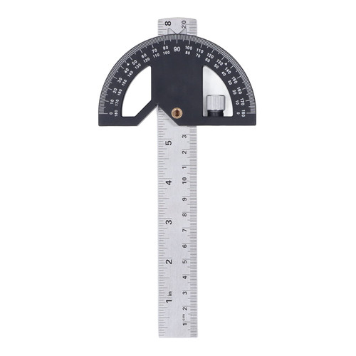 Woodworking Angle Ruler High Accuracy Angle Protractor Carpentry Angle Ruler for Woodworking Edge Measurement Scribing(black-8inch)