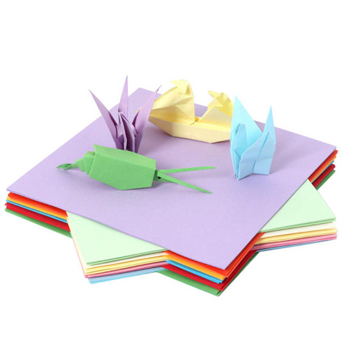 100 Sheets 20x20cm/8inch Premium Origami Paper Set for Kids Double Sided Squares Origami DIY Square Fold Paper Crafts Origami Paper for Arts and Crafts Projects(10 Vivid Colors)
