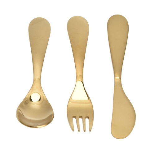 Dinnerware Set, Knife Fork Spoon Set, 304 Stainless Steel Kitchen Tableware Set Children Fork Spoon Knife Golden Cutlery Set Gold
