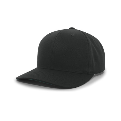 Pacific Headwear Standard Cotton-Poly Hook-and-Loop Adjustable Cap, Black