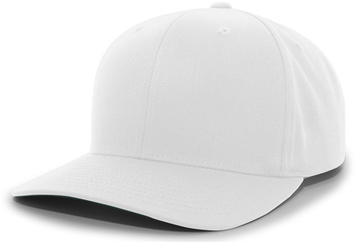 Pacific Headwear Standard Cotton-Poly Hook-and-Loop Adjustable Cap, White, One Size