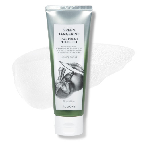 Allione Face Polish Peeling Gel Green Tangerine 120ml | Gentle Exfoliating, Korean Face Exfoliator for All Skin Types, Dead Skin Remover for Oil-Moisture Balancing & Vibrant Skin Allione Face Polish Peeling Gel Green Tangerine 120ml | Gentle Exfoliating, Korean Face Exfoliator for All Skin Types, Dead Skin Remover for Oil-Moisture Balancing & Vibrant Skin