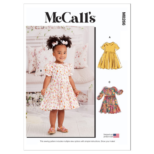 McCall's Toddler Dress Sewing Pattern Kit, Multicolor