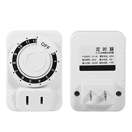 12 Hour Electrical Mechanical Timer Wall Plug Time Switch Digital Countdown Timer Socket 2 Prong Outlet