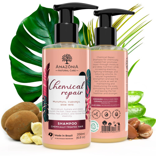 All Natural Hair Shampoo for Damaged Hair - Paraben & Sulfate Free Shampoo, Repair Formula All Natural Chemical free Shampoo for Women and Men - Moisturizing Shampoo for Dry and Colored Hair 6.8oz