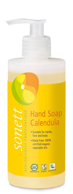 Sonett Organic Hand Soap Calendula Liquid Body Care suitable for hands, face and body (1 Count) Certified Organically Grown