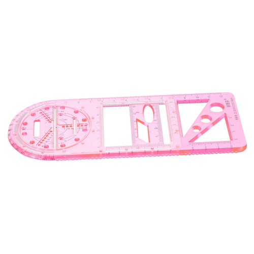 LALAFINA Ruler Measuring Stencil Multitools Drafting Stencils Drawing Drafting Templates Clear Measuring Tool Mutitool Measuring Draft Supplies Plastic Student Use School Supplies Round
