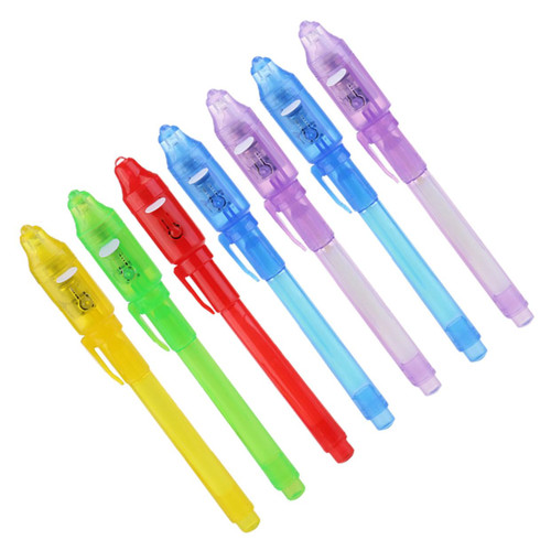 Tofficu 7pcs Pen Invisible Spy Ink Pens Secret Pen Kids Spy Pens Invisible Highlighter Pen Magics Pen Invisible Disappearing Ink Pens Conjuring Pen Marker Pen Plastic Uv Child