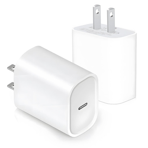 [2 Pack] USB C Charger Block, 20W Fast Charger Wall Charger with PD 3.0 Fast Charging, Type C Power Adapter Compatible with iPhone 15 14 Pro