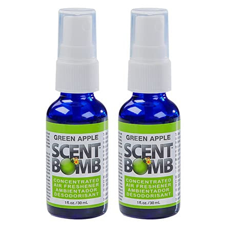 Scent Bomb 100% Concentrated Air Freshener Car/Home Spray [Choose The Scent] (Green Apple, 2 Bottles)