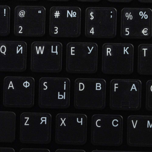 4Keyboard Russian - Ukrainian Keyboard Labels ON Transparent Background with White Lettering (14X14) 4Keyboard Russian - Ukrainian Keyboard Labels ON Transparent Background with White Lettering (14X14)